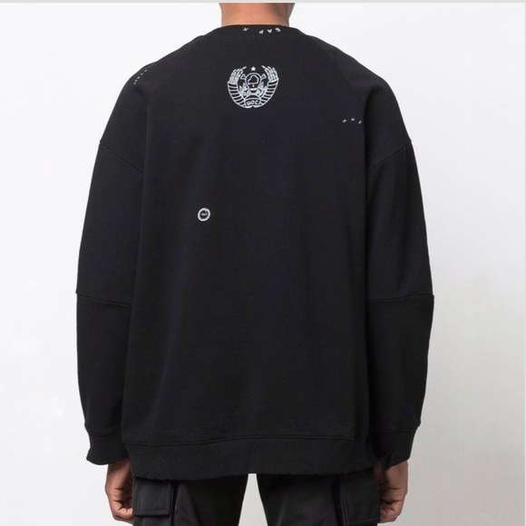 TTSWTRS  Logo Crew Neck Black Sweatshirt UNIFIT Distressed - Picture 3 of 11